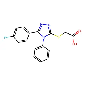 {[5-(4-fluorophenyl)-4-phenyl-4H-1,2,4-triazol-3-yl]thio}acetic acid structure