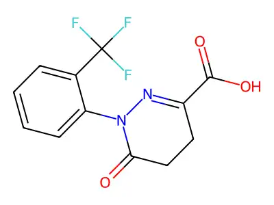 6-Oxo-1-[2-(trifluoromethyl)phenyl]-1,4,5-trihydropyridazine-3-carboxylic acid structure