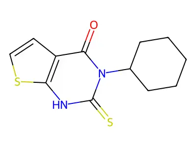 3-cyclohexyl-2-mercaptothieno[2,3-d]pyrimidin-4(3H)-one structure
