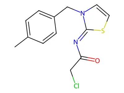 2-chloro-N-[(2Z)-3-(4-methylbenzyl)-1,3-thiazol-2(3H)-ylidene]acetamide structure