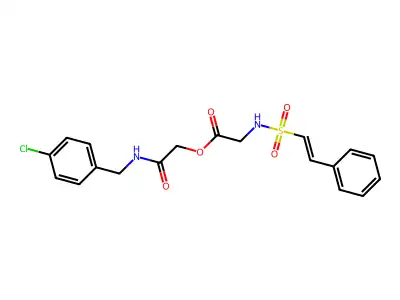 {[(4-Chlorophenyl)methyl]carbamoyl}methyl 2-(2-phenylethenesulfonamido)acetate structure