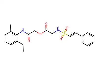 [(2-Ethyl-6-methylphenyl)carbamoyl]methyl 2-(2-phenylethenesulfonamido)acetate structure