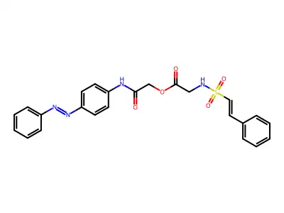 Glycine, N-[(2-phenylethenyl)sulfonyl]-, 2-oxo-2-[[4-(phenylazo)phenyl]amino]ethyl ester (9CI) structure