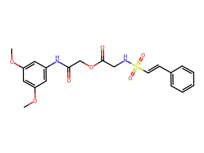 [(3,5-Dimethoxyphenyl)carbamoyl]methyl 2-(2-phenylethenesulfonamido)acetate structure