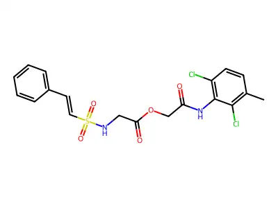 [(2,6-dichloro-3-methylphenyl)carbamoyl]methyl 2-(2-phenylethenesulfonamido)acetate structure