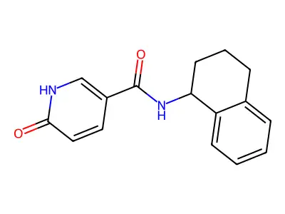 6-oxo-N-(1,2,3,4-tetrahydronaphthalen-1-yl)-1H-pyridine-3-carboxamide structure