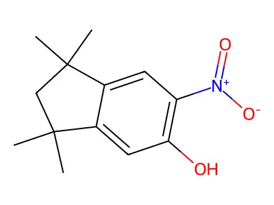 1,1,3,3-Tetramethyl-6-nitroindan-5-ol structure