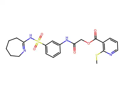 ({3-[(azepan-2-ylidene)sulfamoyl]phenyl}carbamoyl)methyl 2-(methylsulfanyl)pyridine-3-carboxylate structure