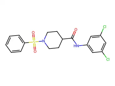 N-(3,5-dichlorophenyl)-1-(phenylsulfonyl)piperidine-4-carboxamide structure