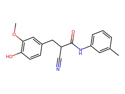 2-cyano-3-(4-hydroxy-3-methoxyphenyl)-N-(3-methylphenyl)propanamide structure