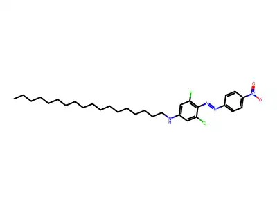 3,5-dichloro-4-[(4-nitrophenyl)diazenyl]-N-octadecylaniline structure