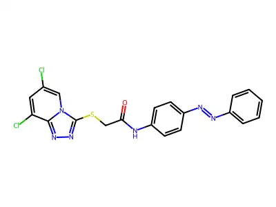 Acetamide, 2-[(6,8-dichloro-1,2,4-triazolo[4,3-a]pyridin-3-yl)thio]-N-[4-(2-phenyldiazenyl)phenyl]- structure
