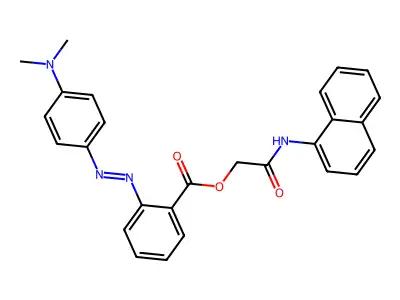 Benzoic acid, 2-[2-[4-(dimethylamino)phenyl]diazenyl]-, 2-(1-naphthalenylamino)-2-oxoethyl ester structure