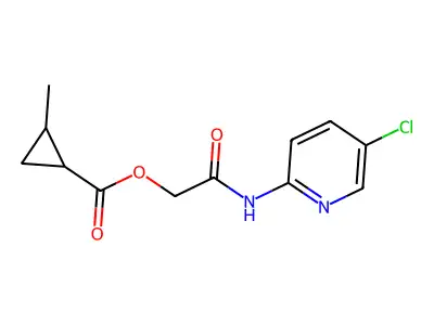[2-[(5-Chloropyridin-2-yl)amino]-2-oxoethyl] 2-methylcyclopropane-1-carboxylate structure
