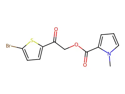 [2-(5-Bromothiophen-2-yl)-2-oxoethyl] 1-methylpyrrole-2-carboxylate structure