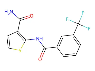 2-(3-(Trifluoromethyl)benzamido)thiophene-3-carboxamide structure