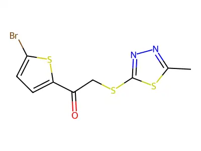 1-(5-Bromothiophen-2-yl)-2-((5-methyl-1,3,4-thiadiazol-2-yl)thio)ethan-1-one structure