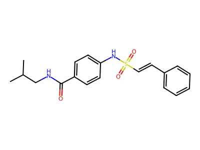 N-(2-methylpropyl)-4-(2-phenylethenesulfonamido)benzamide structure