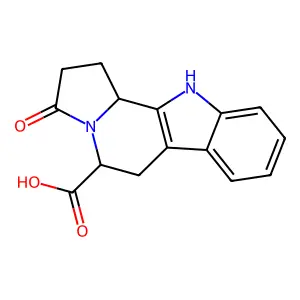 3-Oxo-1,2,5,6,11,11b-hexahydroindolizino[8,7-b]indole-5-carboxylic acid structure