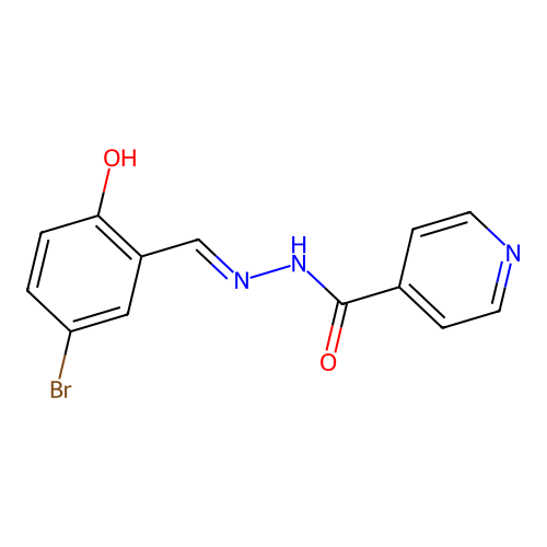 5-Bromo salicylaldehyde isonicotinoyl hydrazone structure