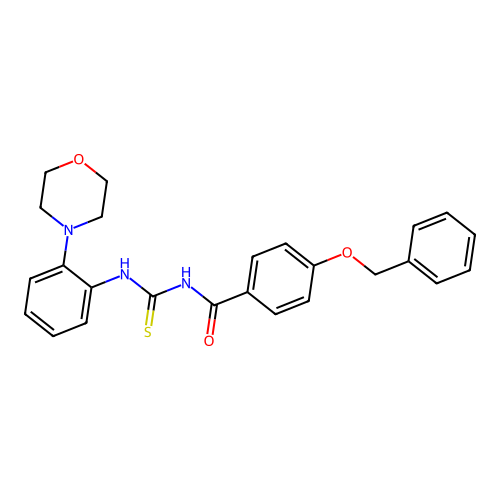 4-(benzyloxy)-N-{[2-(morpholin-4-yl)phenyl]carbamothioyl}benzamide structure