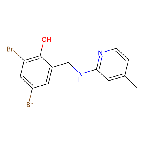 2,4-Dibromo-6-{[(4-methylpyridin-2-yl)amino]methyl}phenol structure