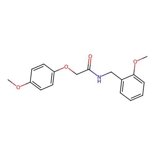 N-(2-methoxybenzyl)-2-(4-methoxyphenoxy)acetamide structure