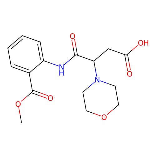 4-{[2-(Methoxycarbonyl)phenyl]amino}-3-(morpholin-4-yl)-4-oxobutanoic acid structure