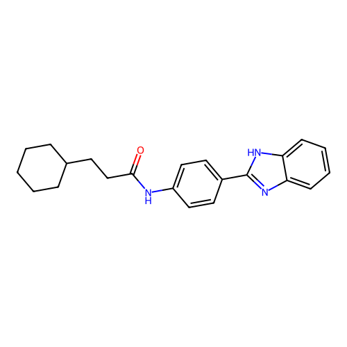 N-[4-(1H-benzimidazol-2-yl)phenyl]-3-cyclohexylpropanamide structure