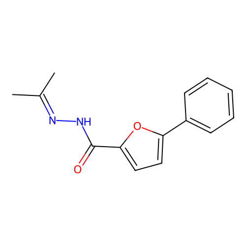 5-phenyl-N'-(propan-2-ylidene)furan-2-carbohydrazide structure