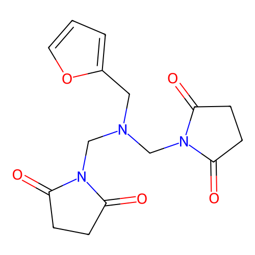 1,1'-(((Furan-2-ylmethyl)azanediyl)bis(methylene))bis(pyrrolidine-2,5-dione) structure