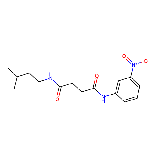 N-(3-methylbutyl)-N'-(3-nitrophenyl)butanediamide structure