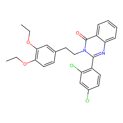 2-(2,4-dichlorophenyl)-3-[2-(3,4-diethoxyphenyl)ethyl]quinazolin-4(3H)-one structure