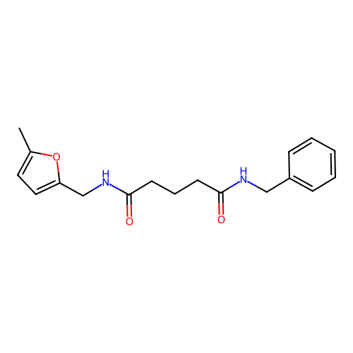 N-benzyl-N'-[(5-methylfuran-2-yl)methyl]pentanediamide structure