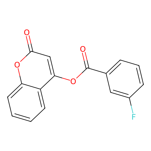 2-oxo-2H-chromen-4-yl 3-fluorobenzoate structure