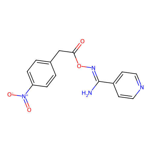 N'-{[2-(4-nitrophenyl)acetyl]oxy}pyridine-4-carboximidamide structure