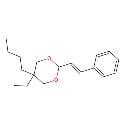 5-丁基-5-乙基-2-[(E)-2-苯基乙烯基]-1,3-二氧杂环己烷 structure