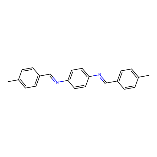 N~1~,N~4~-bis[(E)-(4-methylphenyl)methylidene]-1,4-benzenediamine structure
