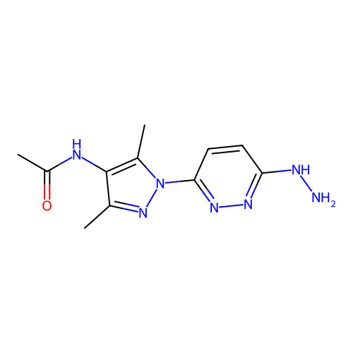 Acetamide, N-(1-(6-hydrazino-3-pyridazinyl)-3,5-dimethyl-1H-pyrazol-4-yl)- structure