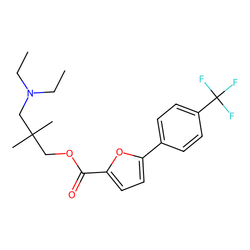 3-Diethylamino-2,2-dimethylpropyl 5-(4-trifluoromethylphenyl)-2-furoate structure