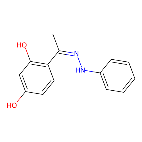 4-(1-(2-Phenylhydrazono)ethyl)benzene-1,3-diol structure