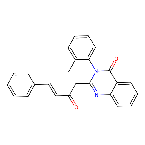 4(3H)-Quinazolinone, 3-(2-methylphenyl)-2-(2-oxo-4-phenyl-3-butenyl)- structure