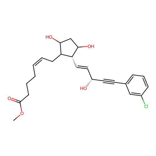 16,16,17,17-Tetradehydro-17-(3-chlorophenyl)-18,19,20-trinor-pgf2-alpha methyl ester structure