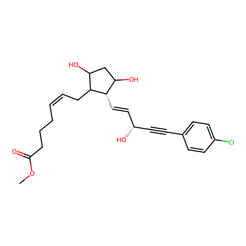16,16,17,17-Tetradehydro-17-(4-chlorophenyl)-18,19,20-trinor-pgf2-alpha methyl ester structure
