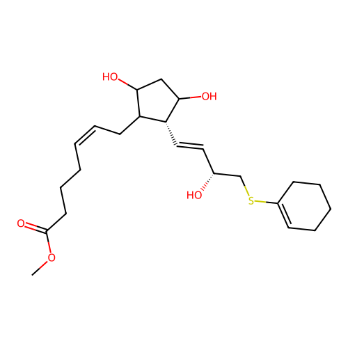 16-(Cyclohex-1-enylthio)-17,18,19,20-tetranor-pgf2-alpha methyl ester structure
