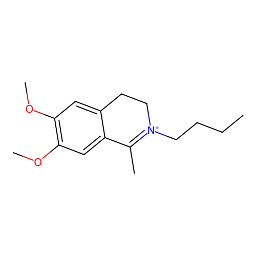 2-Butyl-6,7-dimethoxy-1-methyl-3,4-dihydroisoquinolinium structure