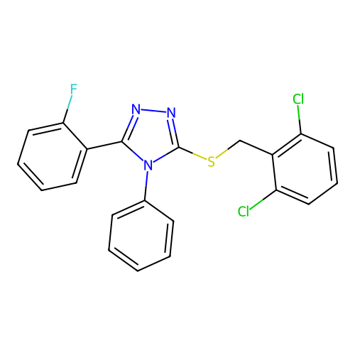 5-[(2,6-Dichlorophenyl)methylthio]-3-(2-fluorophenyl)-4-phenyl-1,2,4-triazole structure