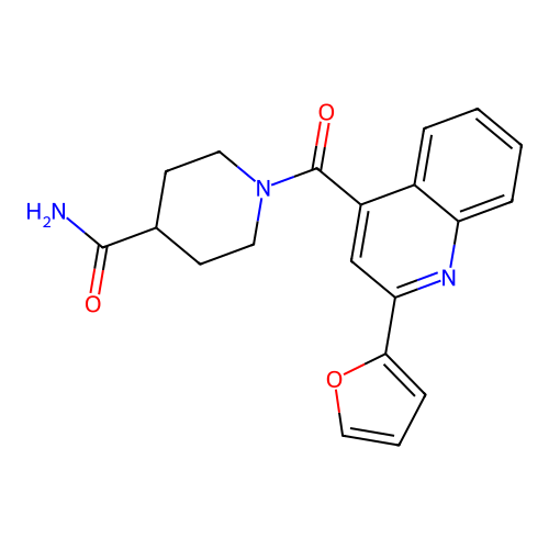1-(2-(Furan-2-yl)quinoline-4-carbonyl)piperidine-4-carboxamide structure