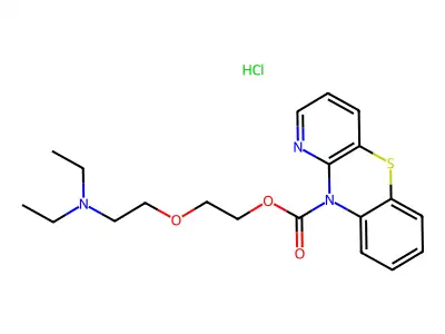 10H-Pyrido(3,2-b)(1,4)benzothiazine-10-carboxylic acid, 2-(2-(diethylaminoethoxy)ethyl)ester, hydrochloride structure
