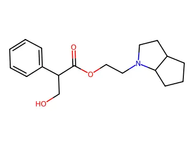 Propionic acid, 3-hydroxy-2-phenyl-, 2-(1,2,3,3a,4,5,6,6a-octahydrocyclopenta(b)pyrrol-1-yl)ethyl ester structure